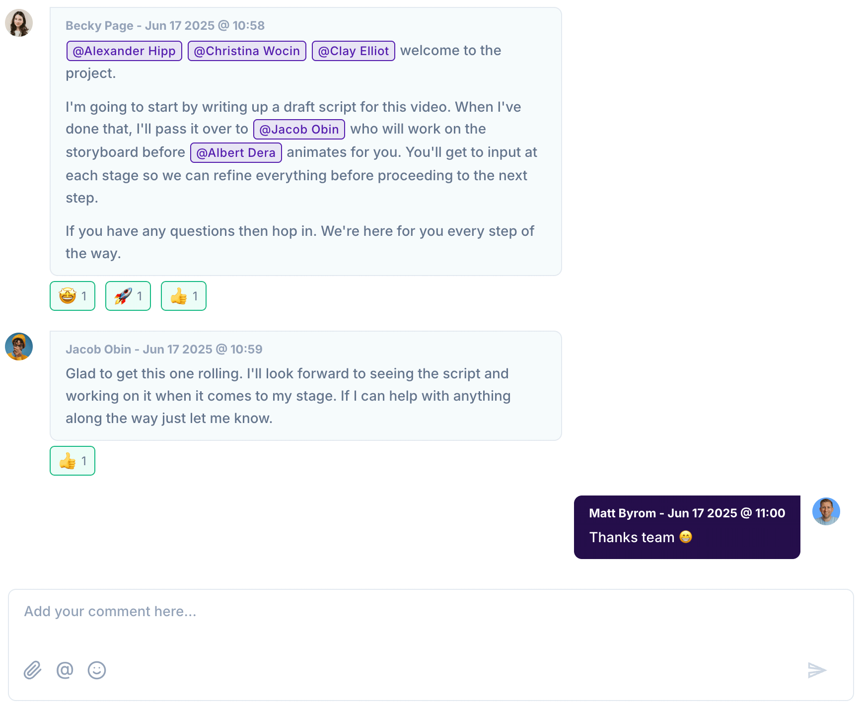 Project Discussion Feed