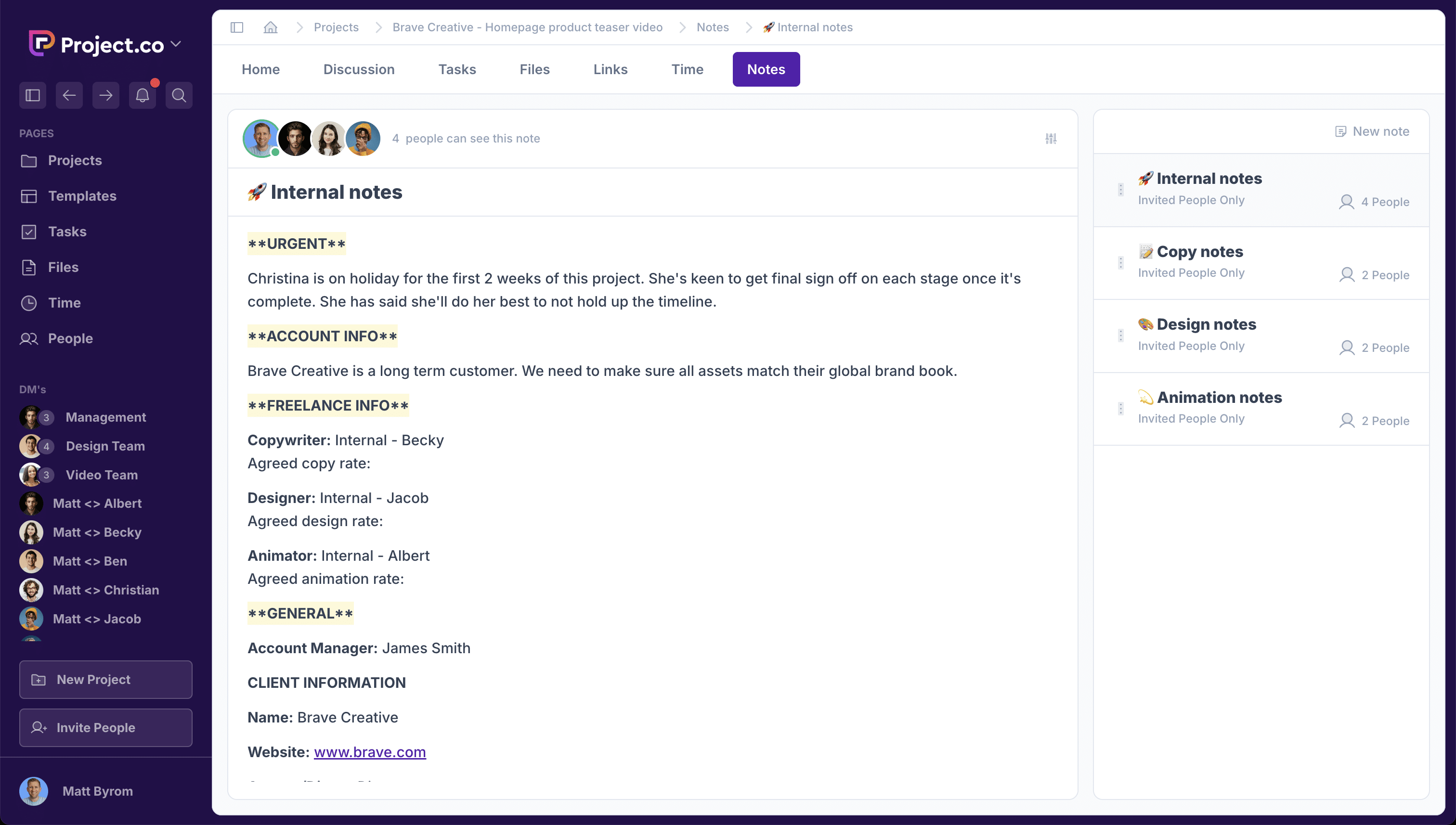 Project Notes