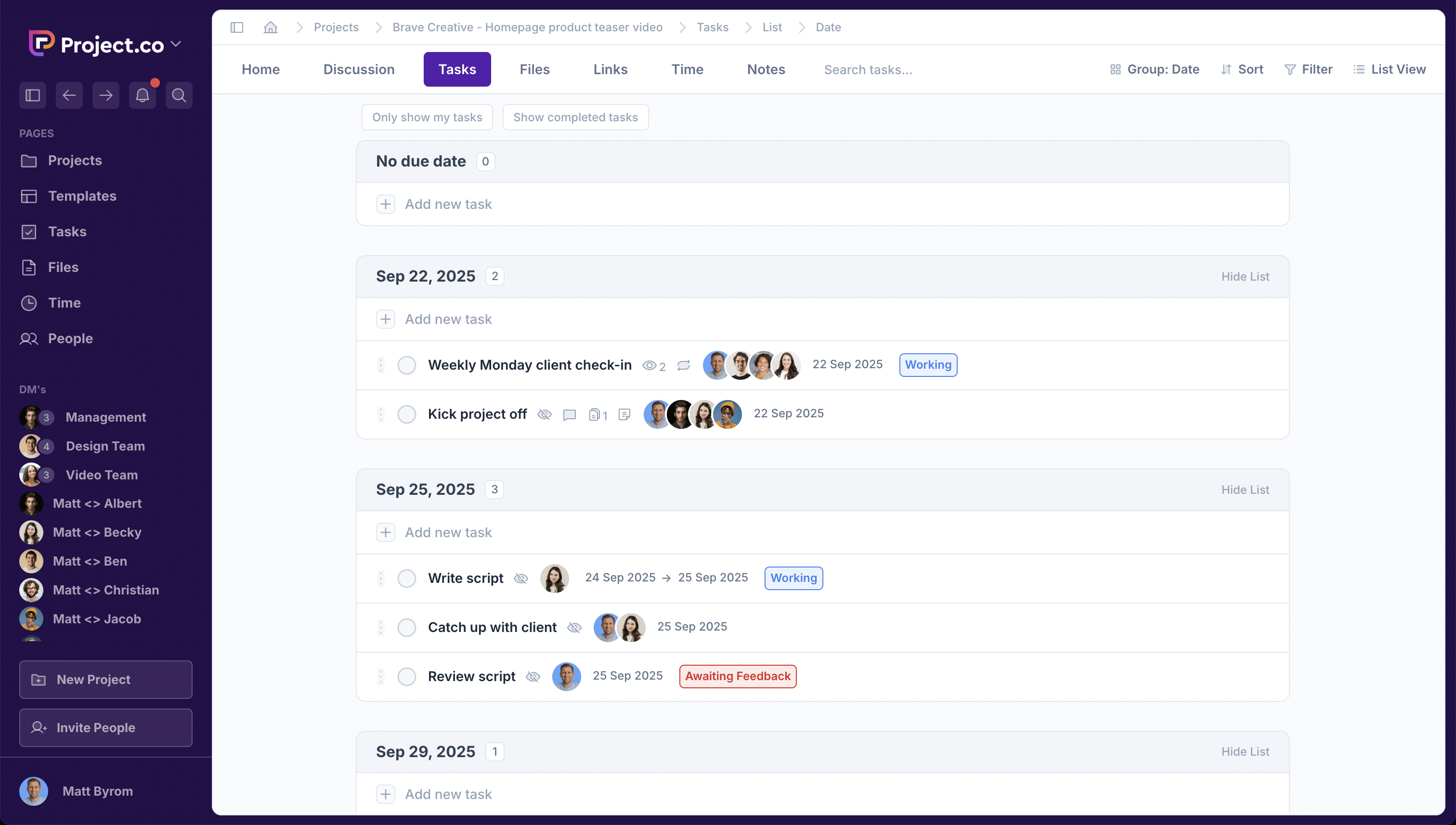 Project Tasks